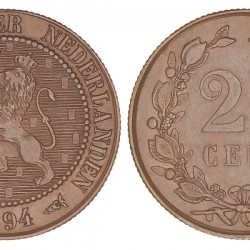 2½ Cent. Wilhelmina. 1894. Prachtig.