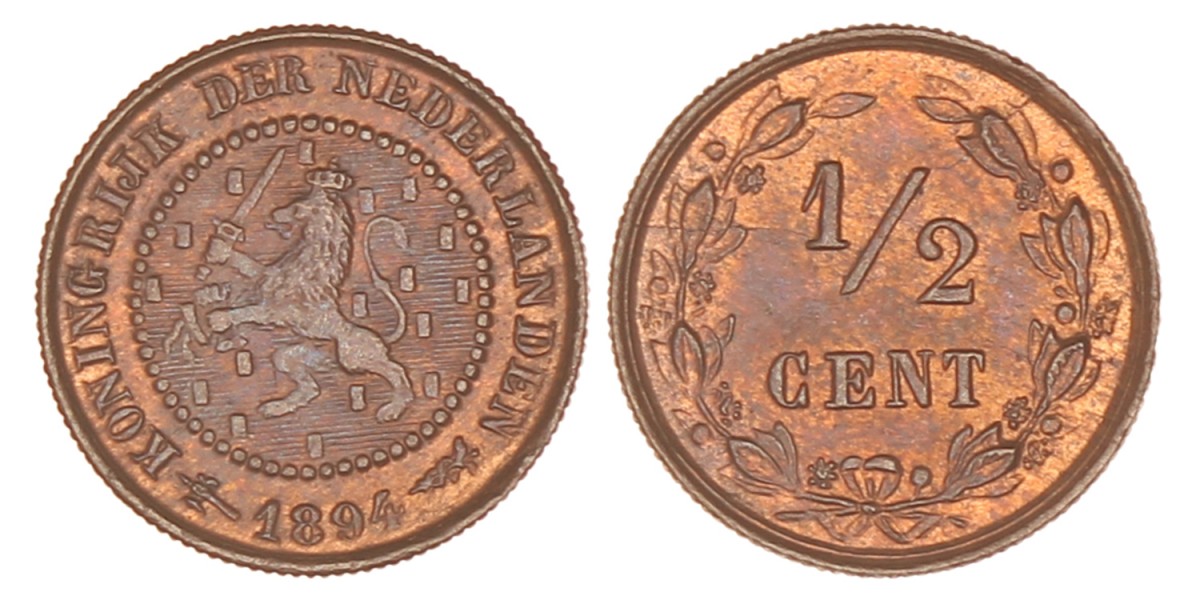 ½ Cent. Wilhelmina. 1894. FDC.