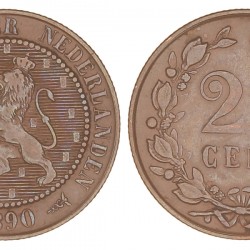 2½ Cent. Willem III. 1890. Prachtig +.