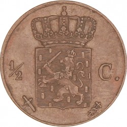 ½ Cent. Willem III. 1854. Prachtig.