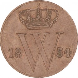 ½ Cent. Willem III. 1854. Prachtig.