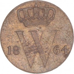 ½ Cent. Willem III. 1864. Prachtig / UNC.