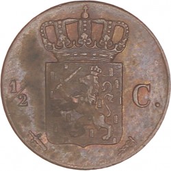 ½ Cent. Willem III. 1864. Prachtig / UNC.
