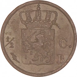½ Cent. Willem I. 1823 B. Zeer Fraai / Prachtig.