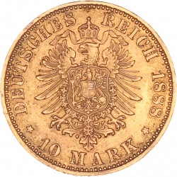 German States. Prussia. Friedrich III. 10 Mark. 1888 A.