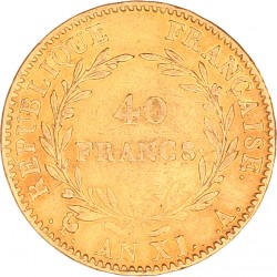 France. Napoleon. 40 Francs. AN XI A.