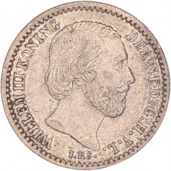 10 Cent. Willem III. 1862. Zeer Fraai +.