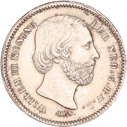 25 Cent. Willem III. 1890. Prachtig.