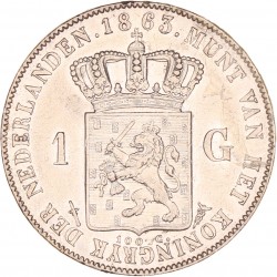 1 Gulden. Willem III. 1863. Prachtig +.