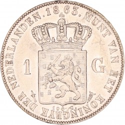 1 Gulden. Willem III. 1863. Prachtig +.