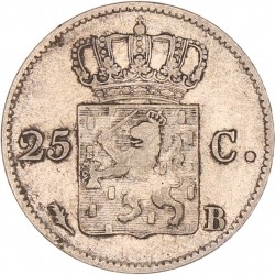 25 Cent. Willem I. 1828 B. Zeer Fraai -.