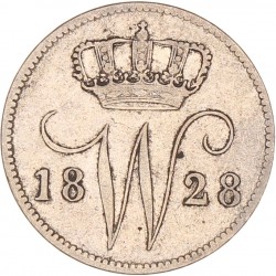 25 Cent. Willem I. 1828 B. Zeer Fraai -.