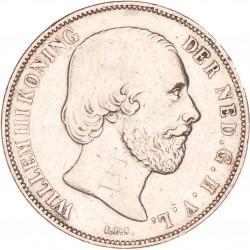 1 Gulden. Willem III. 1866. Zeer Fraai / Prachtig.