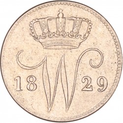 25 Cent. Willem I. 1829B. Zeer Fraai +.