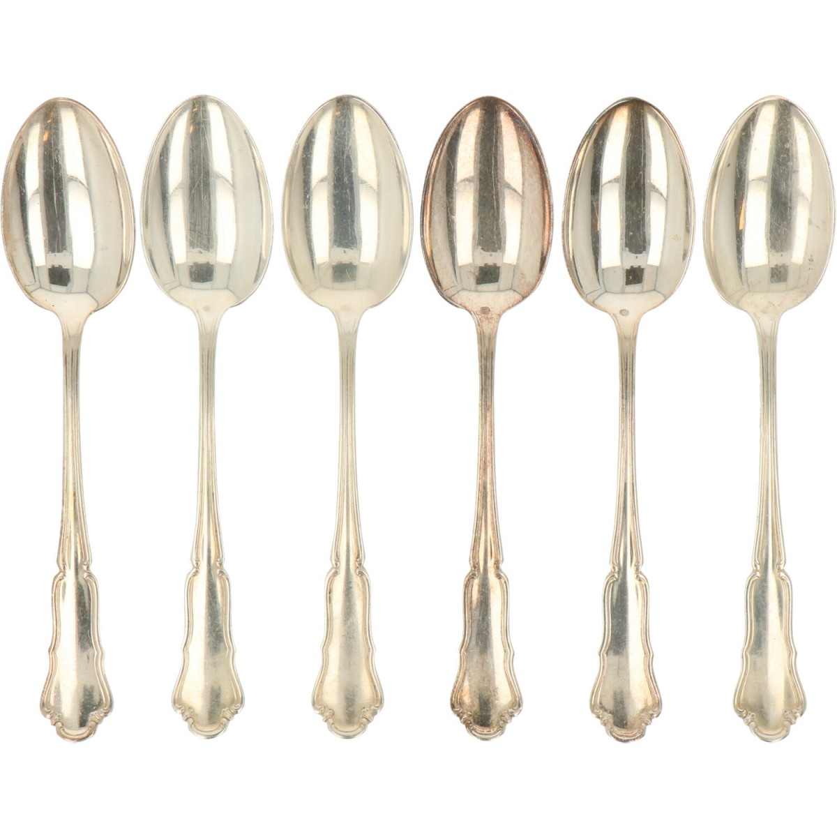 (6) Delig set lepels zilver.