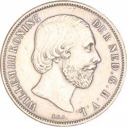 1 Gulden. Willem III. 1861. Prachtig +.