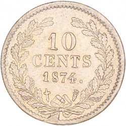 10 Cent. Willem III. 1874. Prachtig.