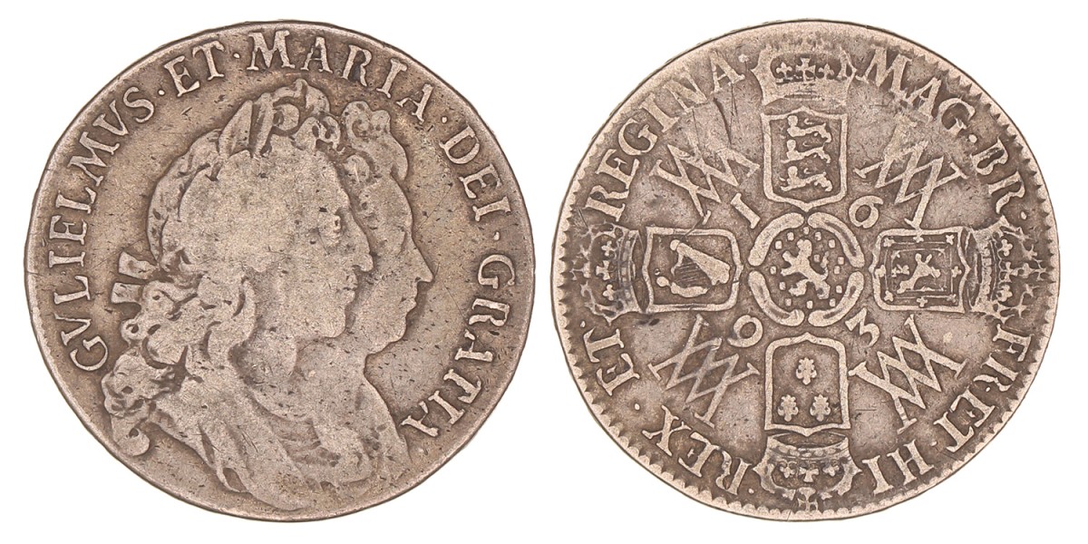Great Britain. William and Mary. ½ crown. 1693 QUINTO.