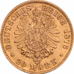 German States. Saxony. Albert I. 20 Mark. 1876 E.