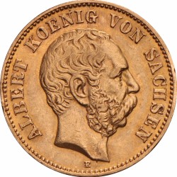 German States. Saxony. Albert I. 20 Mark. 1876 E.