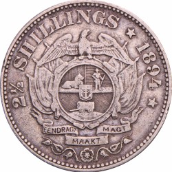 South Africa. Zuid Afrikaanse Republiek. 2½ Shillings. 1894.