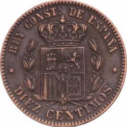 Spain. Alfonso XII. 10 Centimos. 1878.