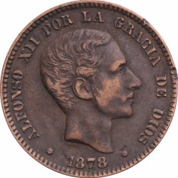 Spain. Alfonso XII. 10 Centimos. 1878.