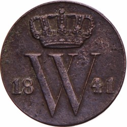 ½ Cent. Willem II. 1841. Fraai +.