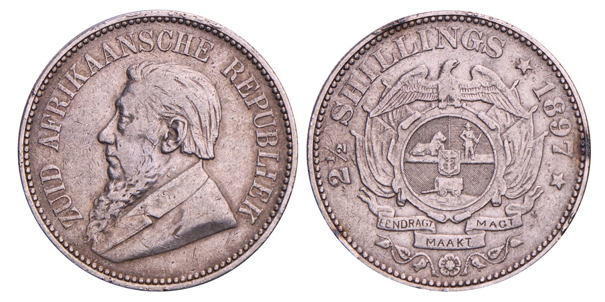 South Africa. Zuid-Afrikaanse Republiek. ZAR. 2½ Shillings. 1897.