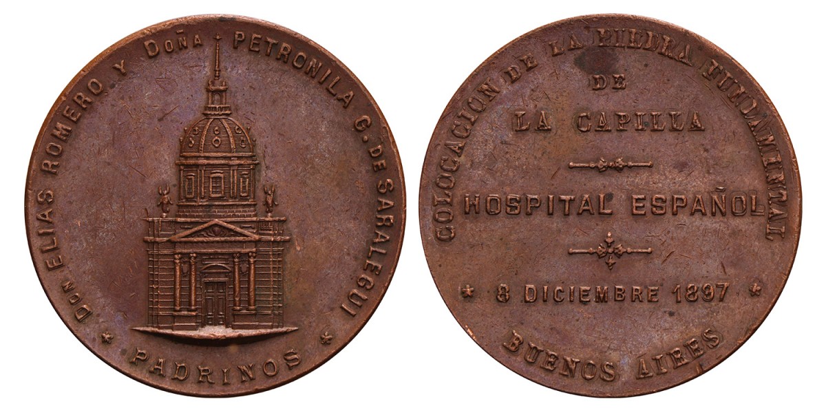 Argentina. Buenos Aires. 1897. First stone laid of the Hospital Espagnol.