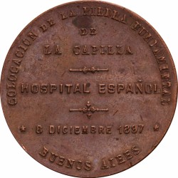 Argentina. Buenos Aires. 1897. First stone laid of the Hospital Espagnol.