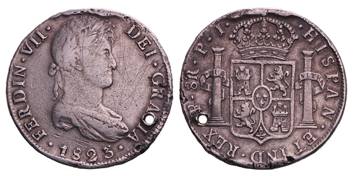Spain. Ferdinand VII. 8 Reales. 1823.