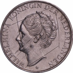 2½ Gulden. Wilhelmina. 1932 Grofhaar. Zeer Fraai.