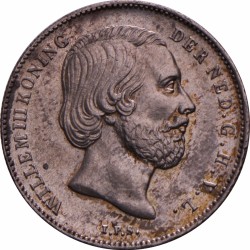 ½ Gulden. Willem III. 1858. Prachtig / UNC.