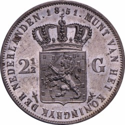 2½ Gulden. Willem III. 1851. UNC -.