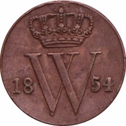 ½ Cent. Willem III. 1854. Prachtig.