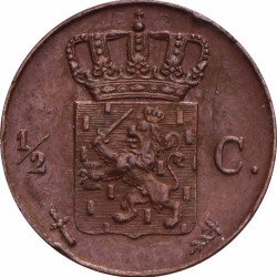 ½ Cent. Willem III. 1854. Prachtig.