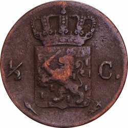 ½ Cent. Willem I. 1822 U. Fraai +.