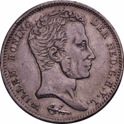 1 Gulden. Willem I. 1824 U. Zeer Fraai.