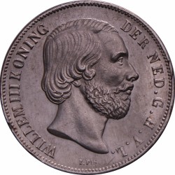 1 Gulden. Willem III. 1854. UNC -.