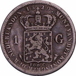 1 Gulden. Willem I. 1820 U. Fraai / Zeer Fraai.