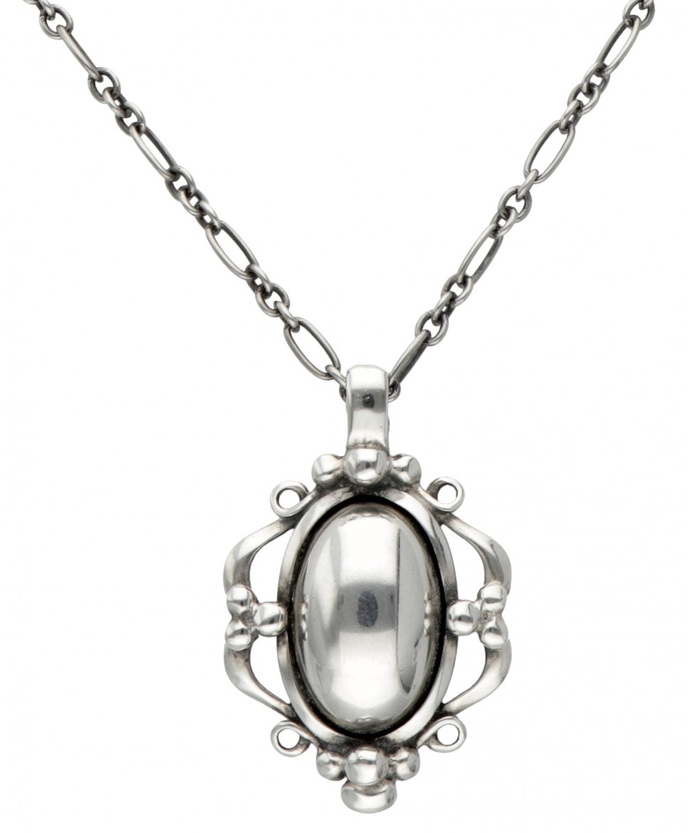 Zilveren Georg Jensen collier met hanger van het jaar 1989 - 925/1000.