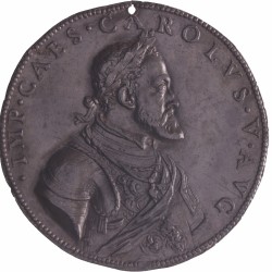 Italy. N.D. (Around 1550). One sided medal of Charles V.