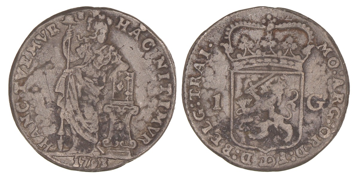 1 gulden -generaliteits-. Contemporaine vervalsing. Utrecht. 1793. Fraai +.