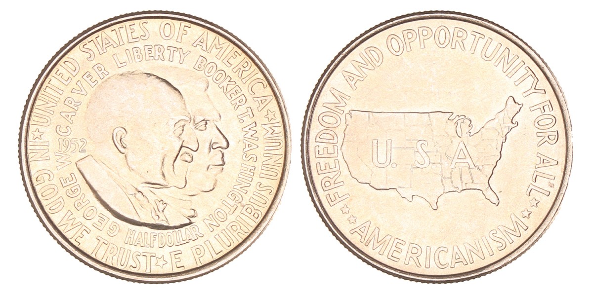 USA. 'Washington-Carver' ½ Dollar. 1952.