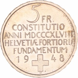 Switzerland. 'Constitution centennial' 5 Francs. 1948.