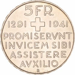 Switzerland. 'Anniversary of the Confederation' 5 Francs. 1941.