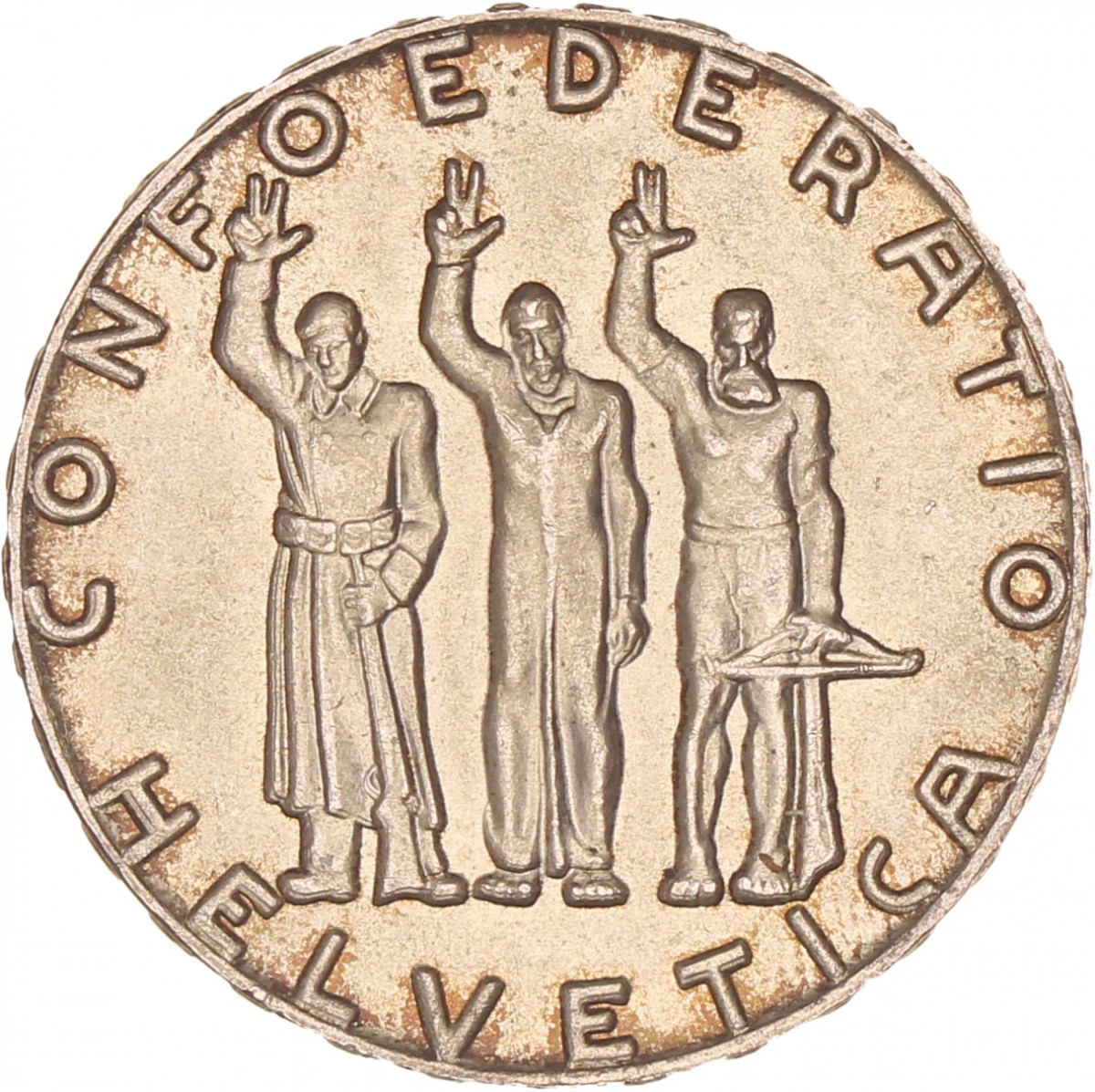 Switzerland. 'Anniversary of the Confederation' 5 Francs. 1941. UNC.