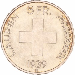 Switzerland. 5 Francs. 1939.