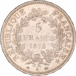 France. Third republic. 5 Francs. 1873 A.